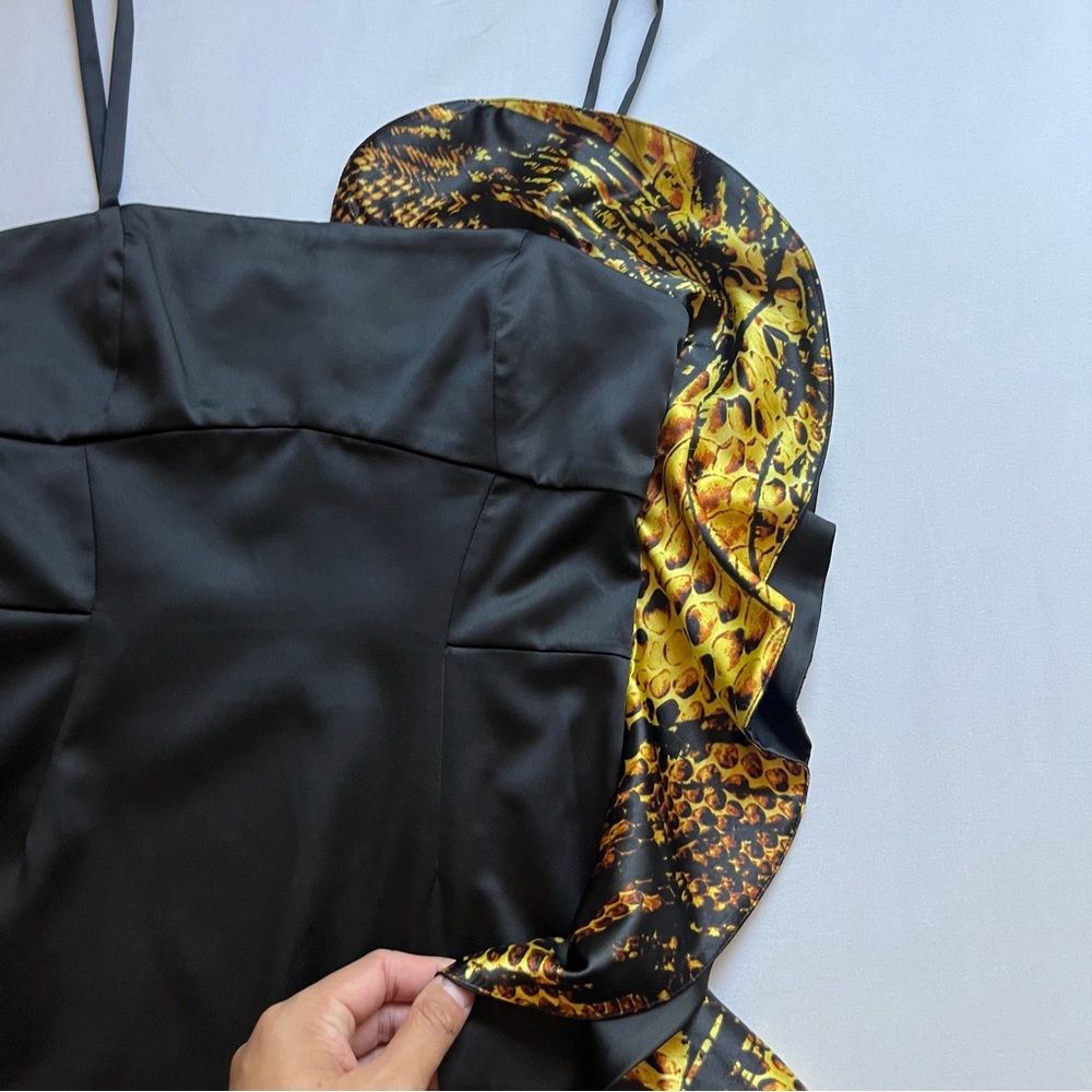 Just Cavalli Roberto Black Ruffle Python Snake Re… - image 2